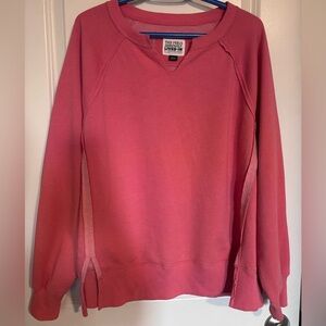 American Eagle Outfitters Washed Red Seriously Lived-in Notch Neck Sweatshirt